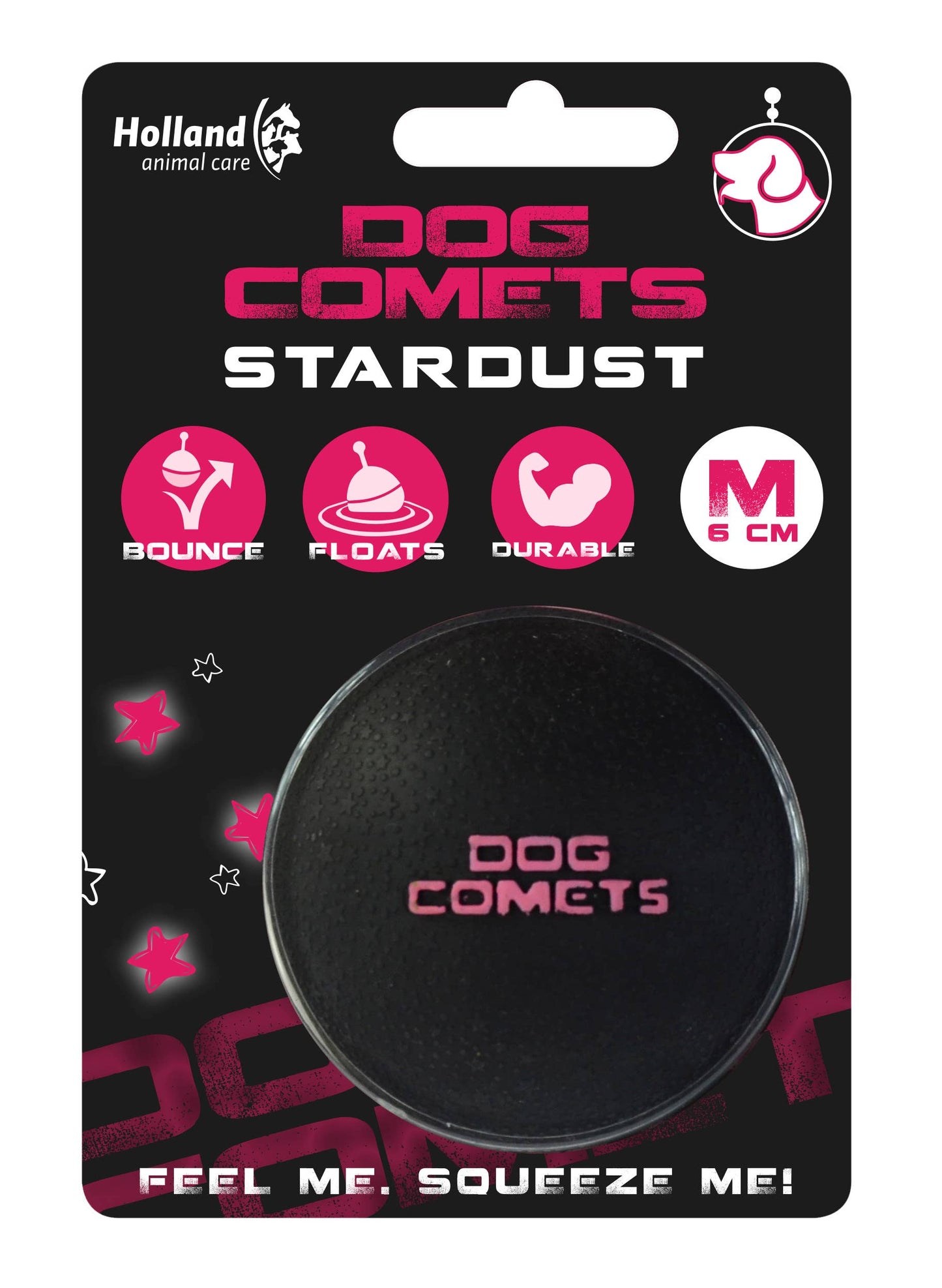 Dog Comets Balle Stardust Noir/Rose M - Titi&co