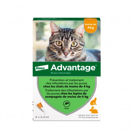 Advantage chat et lapin moins de 4kg - Titi&co